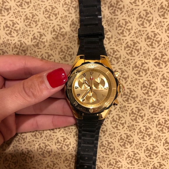 COPY - MICHELE Tahitian Jelly Bean Black Gold Watch - Picture 8 of 8
